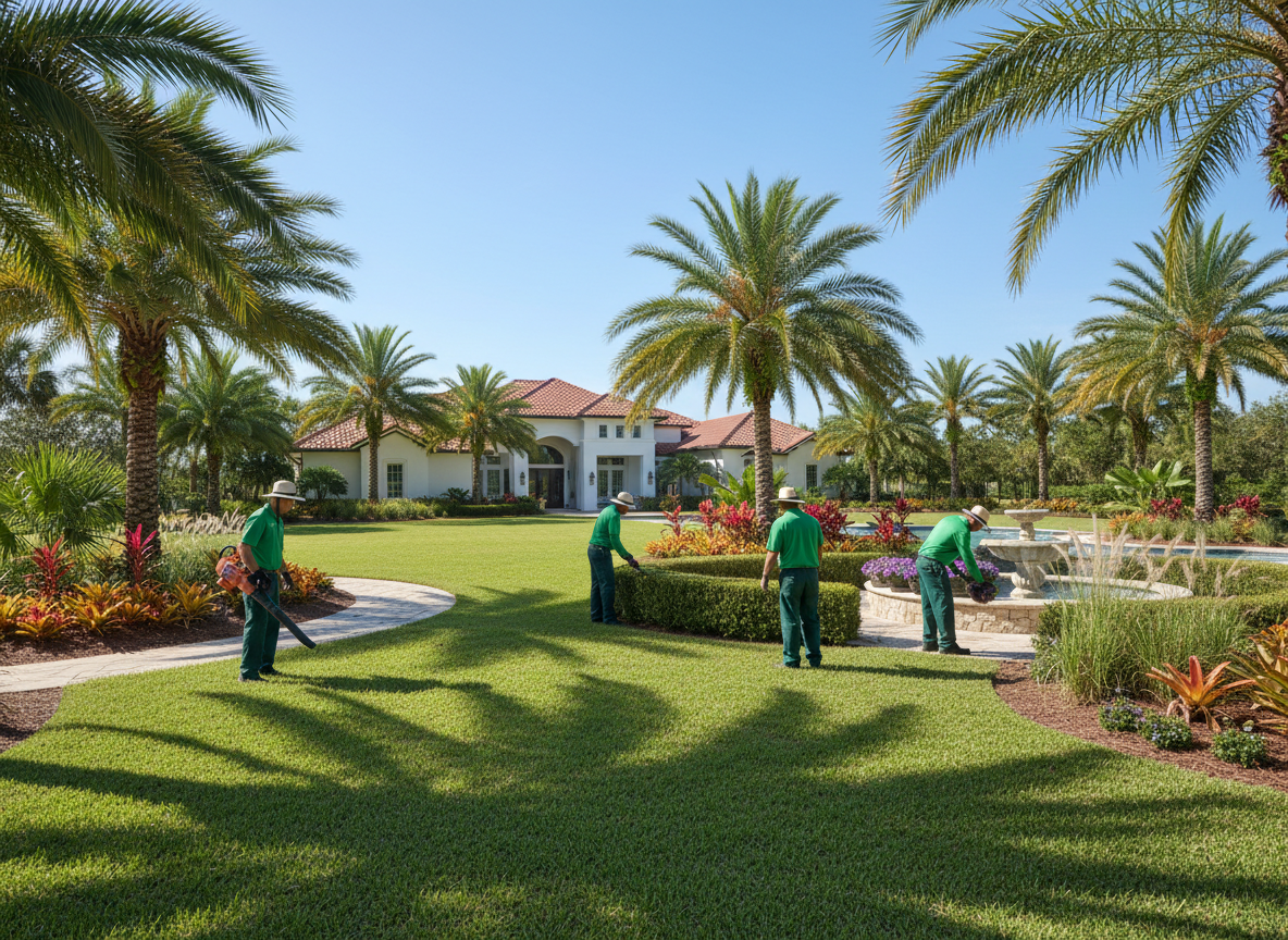 Florida landscaping crew at work